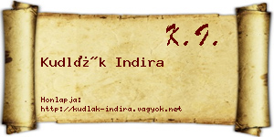 Kudlák Indira névjegykártya